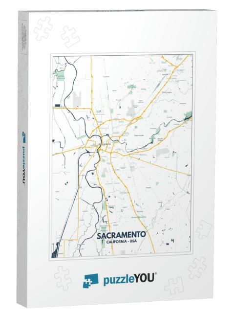 Sacramento - California Map. Sacramento - California Road... Jigsaw Puzzle