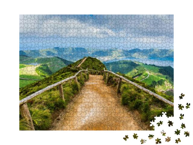 Walking Path Leading to a View on the Lakes of Sete Cidad... Jigsaw Puzzle with 1000 pieces