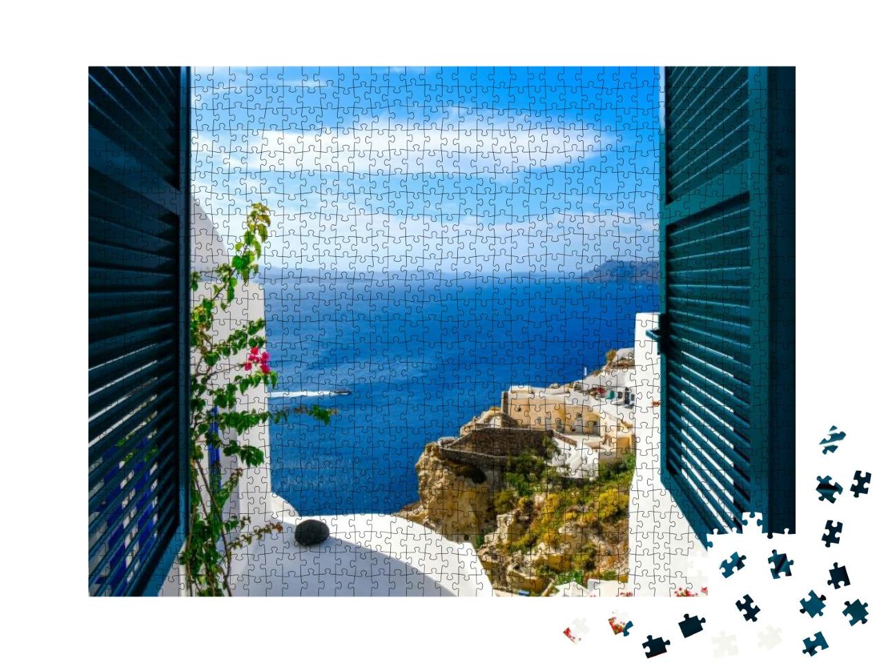 View from a Window Overlooking the Sea, Caldera & Whitewa... Jigsaw Puzzle with 1000 pieces