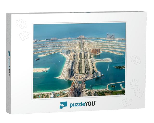 Aerial View of Dubai Palm Jumeirah Island, United Arab Em... Jigsaw Puzzle