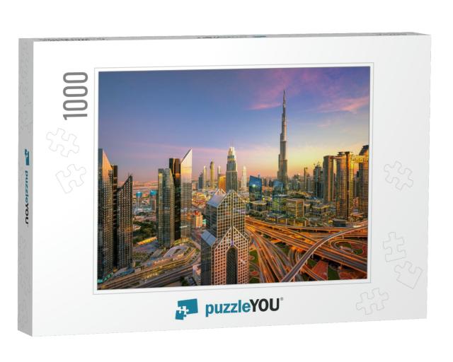 Dubai - Amazing City Skyline with Luxury Skyscrapers At S... Jigsaw Puzzle with 1000 pieces