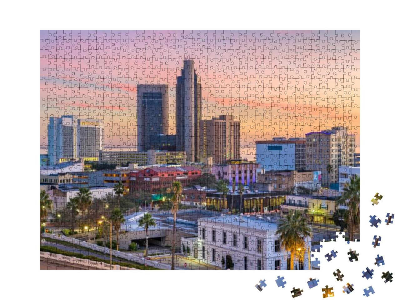 Corpus Christi, Texas, USA Skyline At Dusk... Jigsaw Puzzle with 1000 pieces