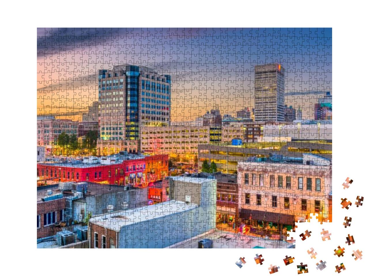Memphis, Tennessee, USA City Skyline Over Beale Street At... Jigsaw Puzzle with 1000 pieces