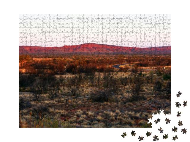 The Colors of Sunset on Kings Canyon, Captured from a Vie... Jigsaw Puzzle with 1000 pieces
