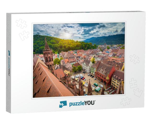 Aerial View of the Historic City Center of Freiburg Im Br... Jigsaw Puzzle