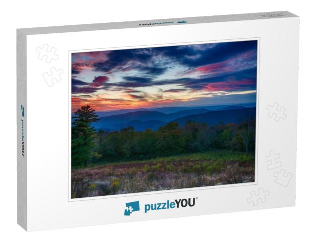 Sunset Over the Blue Ridge Mountains in Shenandoah Nation... Jigsaw Puzzle