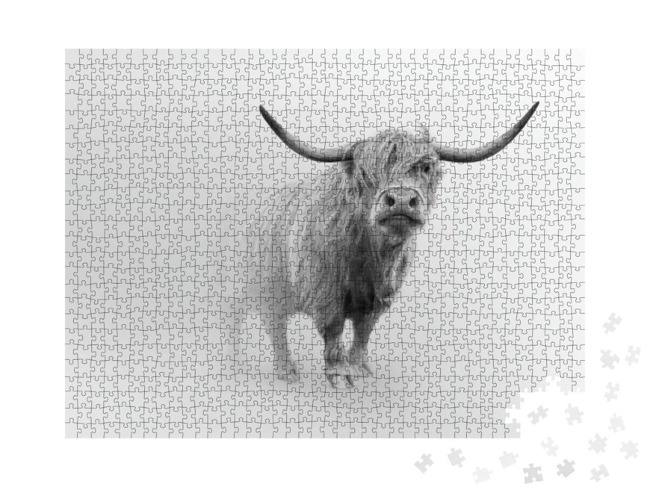 Scottish Highlands Cattle Wild Cow Farm Animal... Jigsaw Puzzle with 1000 pieces