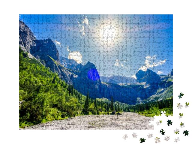 Famous Hoellental Near Zugspitze Mountain in Bavaria - Ge... Jigsaw Puzzle with 1000 pieces
