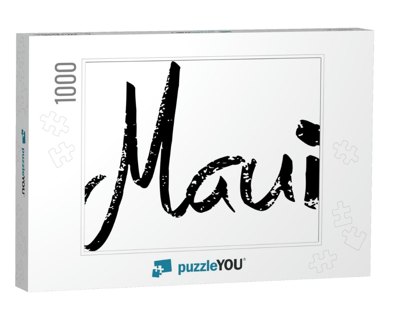 Maui Text Sign Illustration on White Background... Jigsaw Puzzle with 1000 pieces