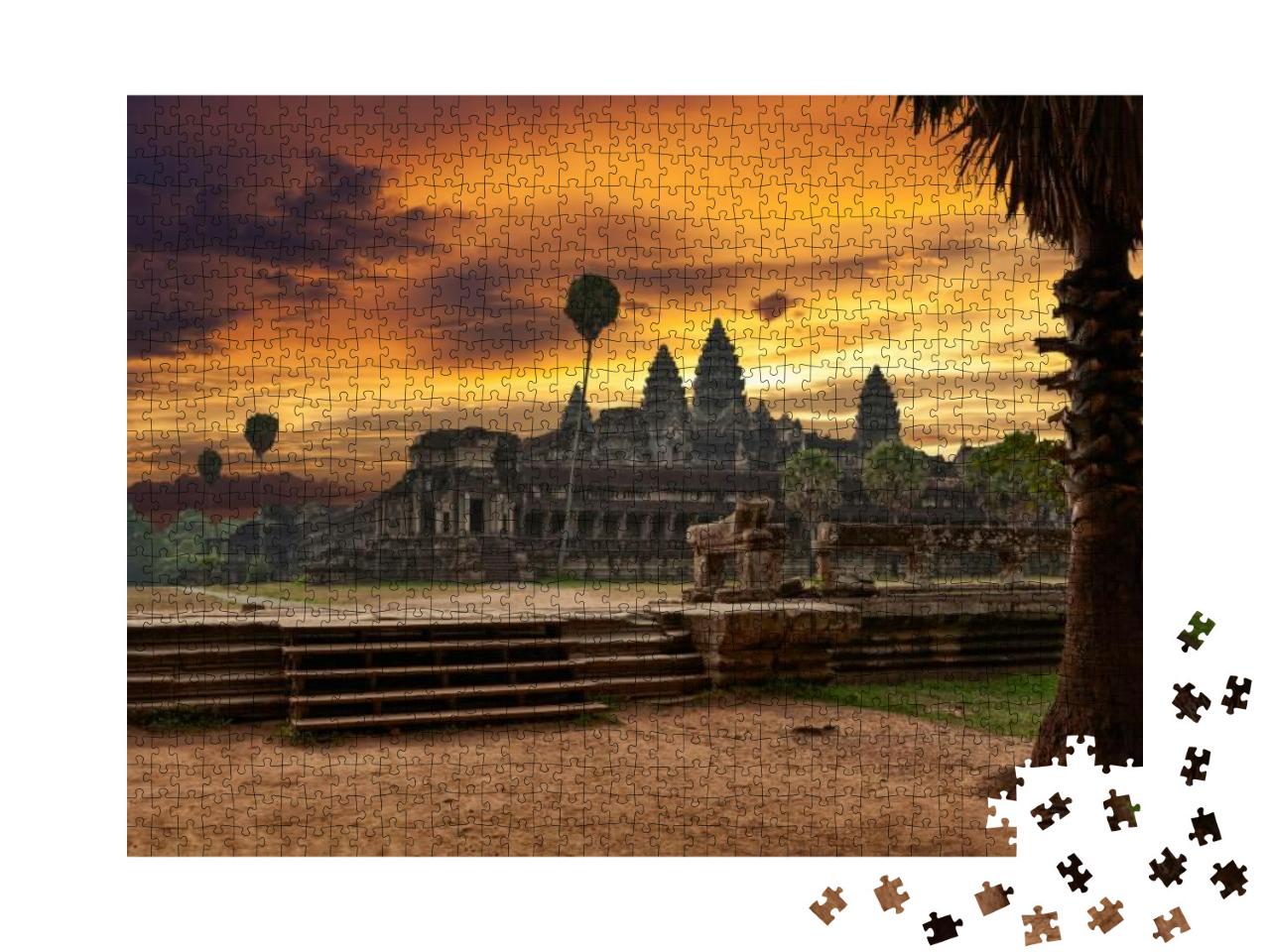 Angkor Wat At Sunset... Jigsaw Puzzle with 1000 pieces