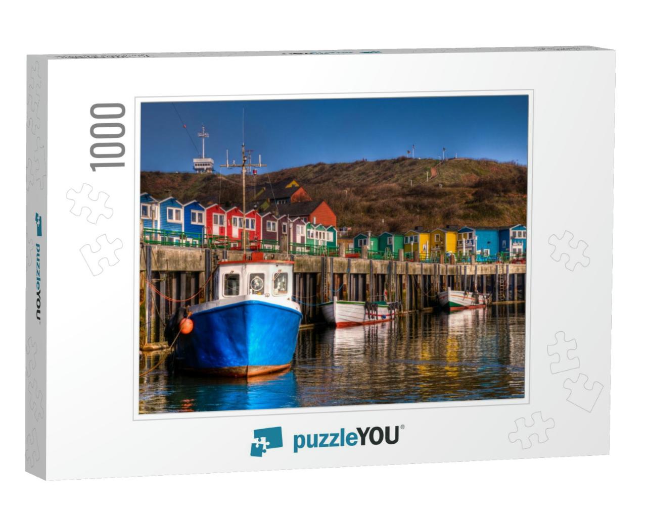 The Lobster Booths in the Port of the Island of Helgoland... Jigsaw Puzzle with 1000 pieces