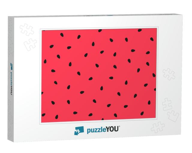 Vector Watermelon Background with Black Seeds... Jigsaw Puzzle