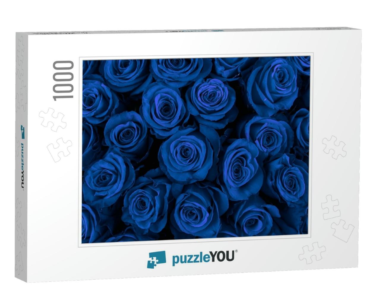 Beautiful Blue Roses, Floral Background... Jigsaw Puzzle with 1000 pieces