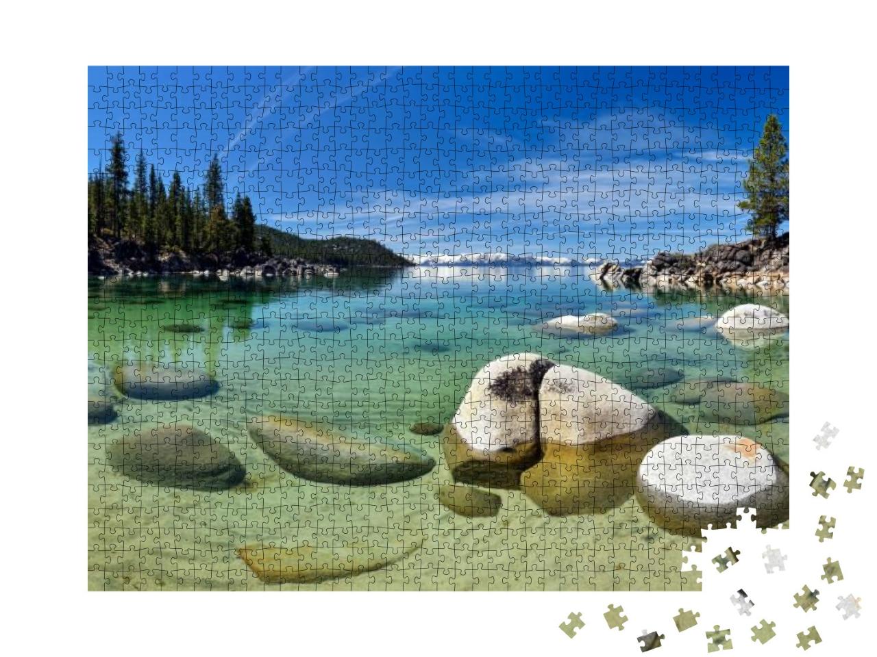 Beautiful Panorama on the Beach of Secret Cove, Lake Taho... Jigsaw Puzzle with 1000 pieces