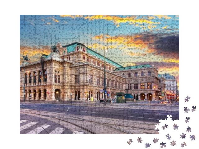 State Opera At Sunrise - Vienna - Austria... Jigsaw Puzzle with 1000 pieces