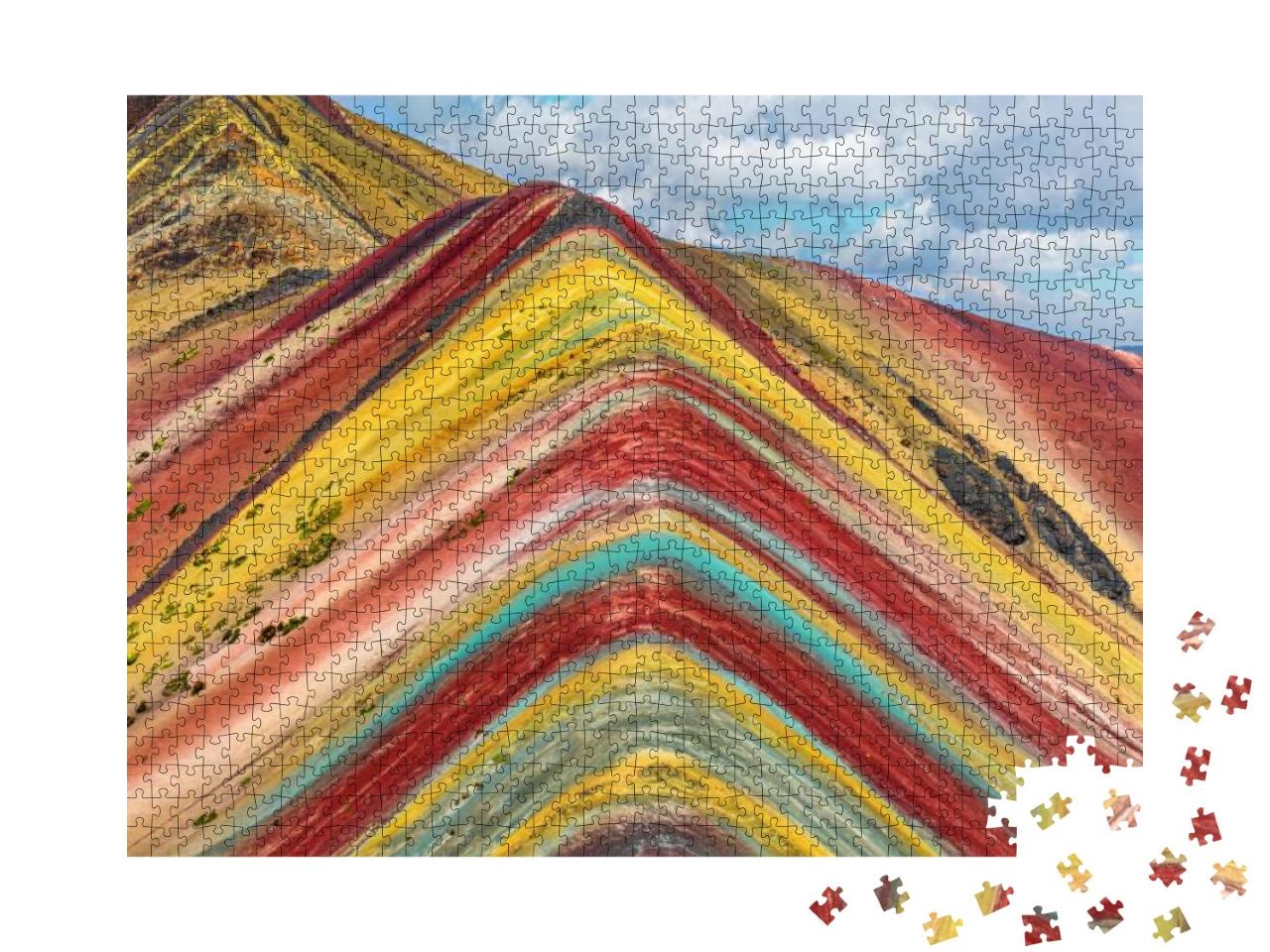 Cusco Region, Peru. Rainbow Mountain Montana De Siete Col... Jigsaw Puzzle with 1000 pieces