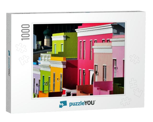 Landscape with Colorful Houses in Bo-Kaap Cape Town... Jigsaw Puzzle with 1000 pieces
