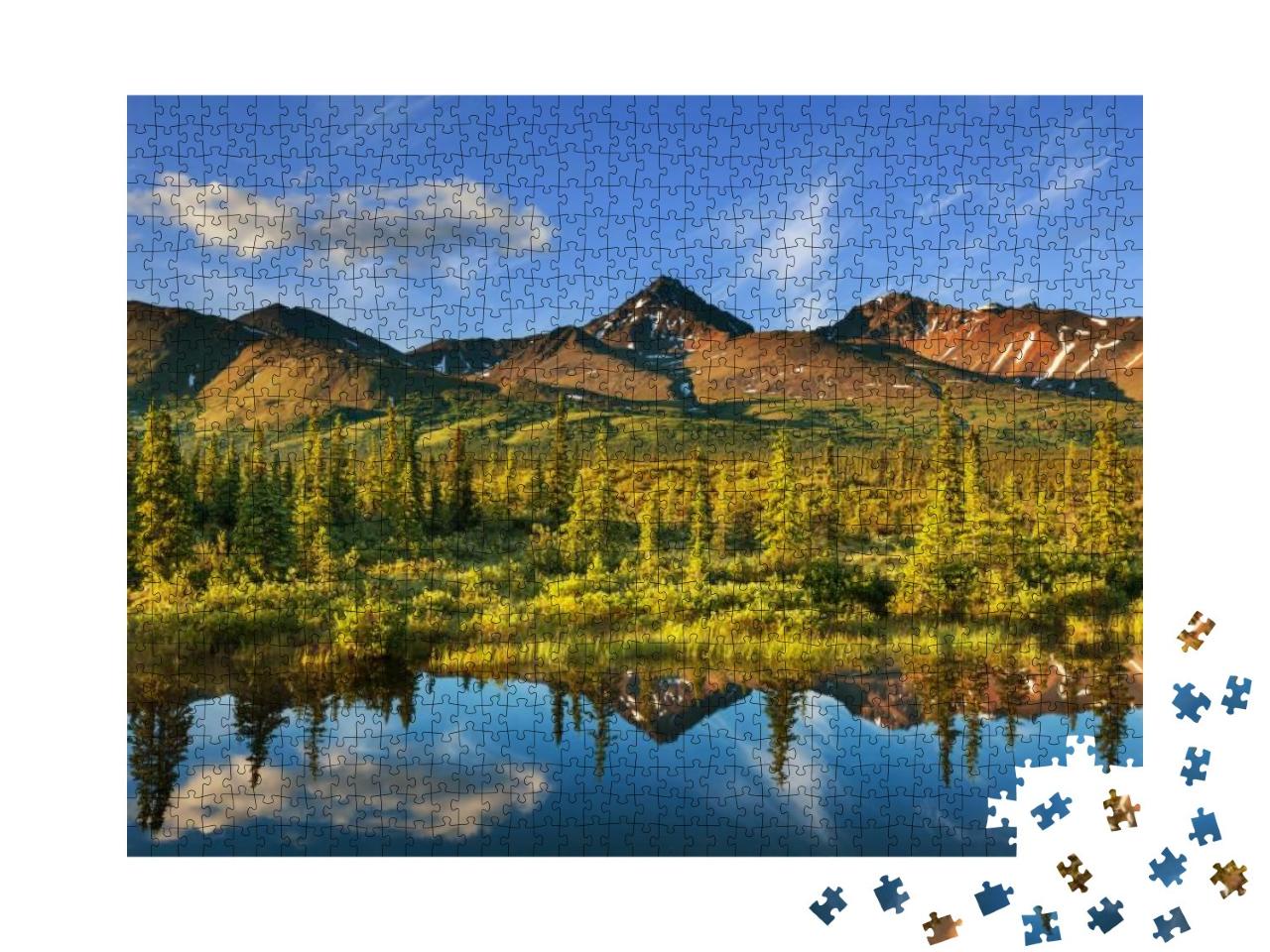 Serenity Lake in Tundra on Alaska... Jigsaw Puzzle with 1000 pieces