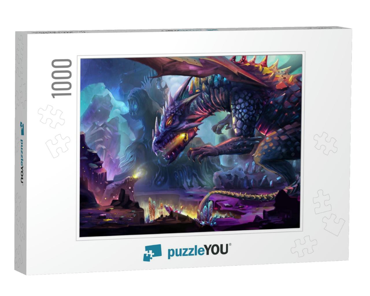Illustration the Dragon Planet - the Danger Dragon is Dri... Jigsaw Puzzle with 1000 pieces