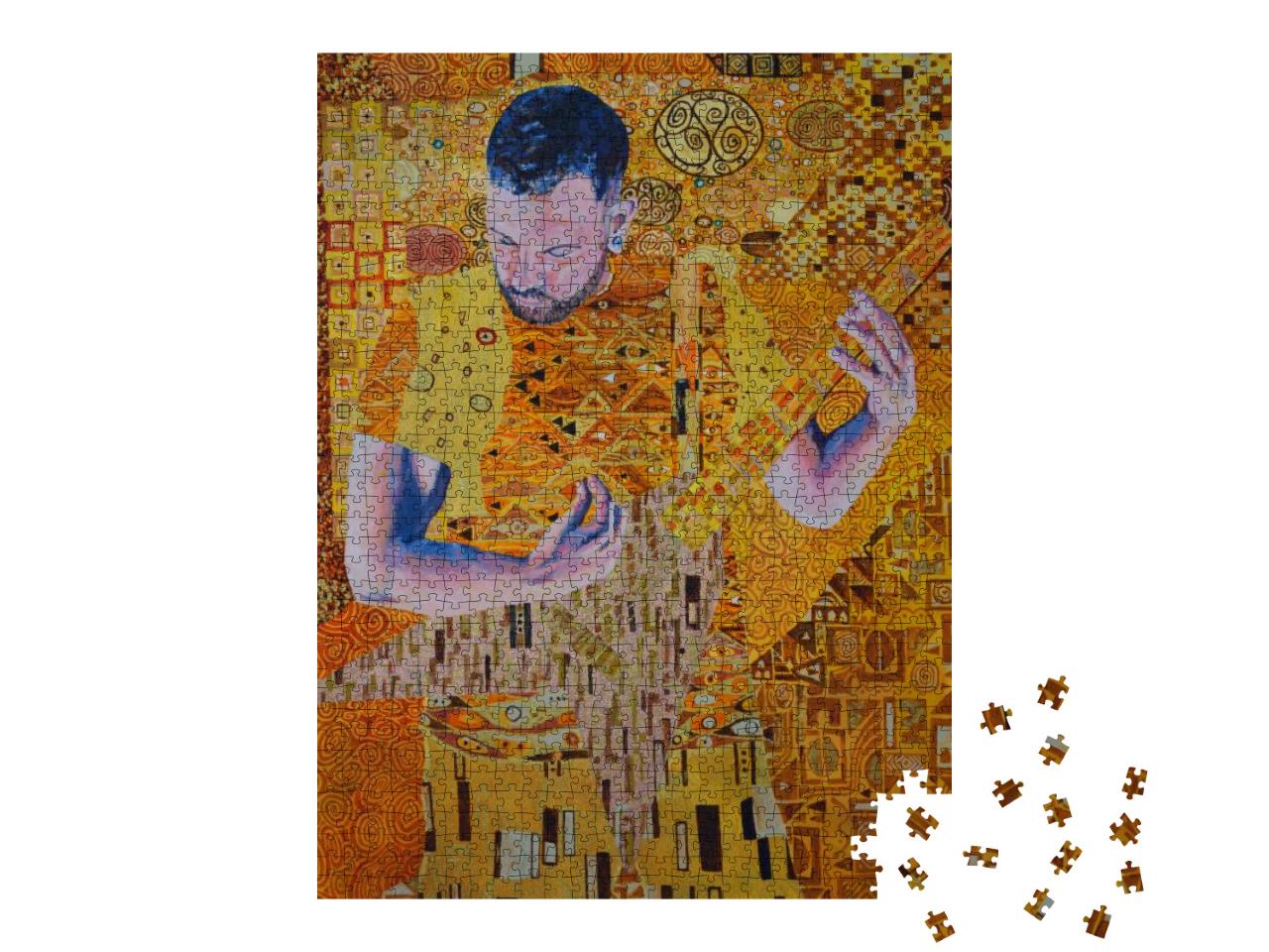 Painting of Electric Guitarist Produced in the Style of G... Jigsaw Puzzle with 1000 pieces
