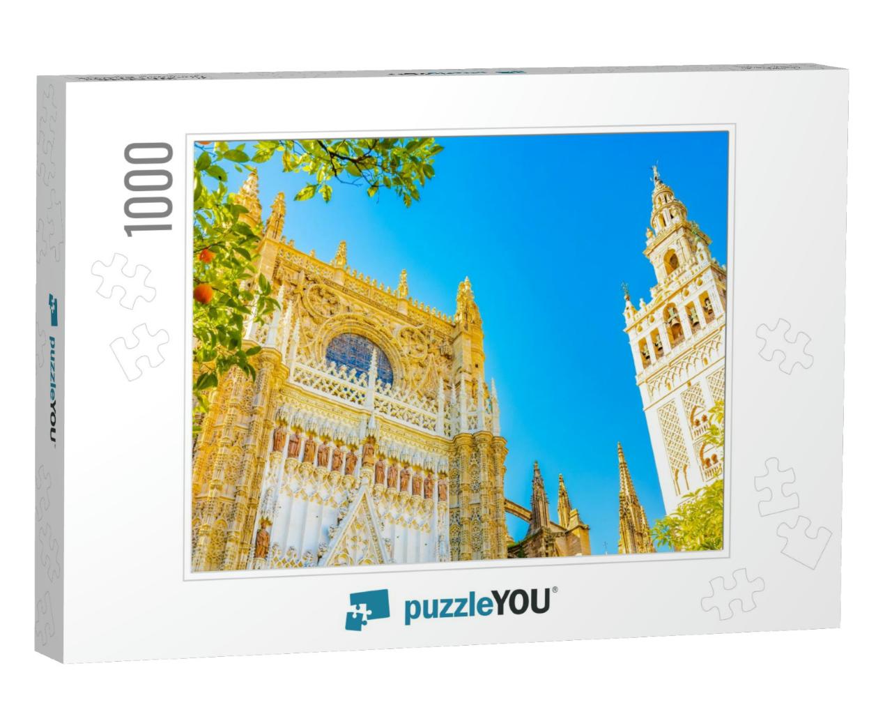 Sevilla Cathedral & Giralda Tower Over Blue Sky in Sevill... Jigsaw Puzzle with 1000 pieces