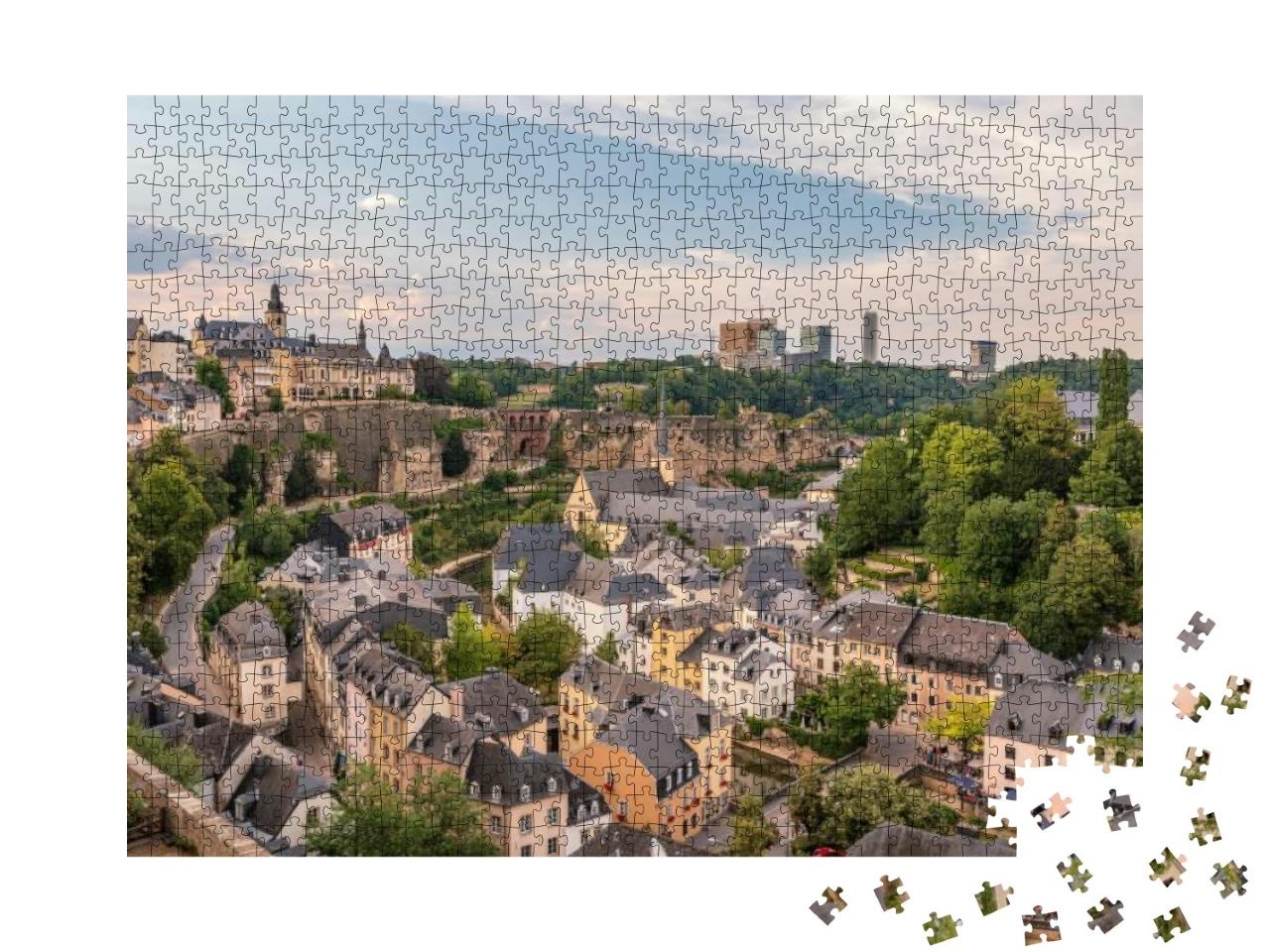 Luxembourg City, Luxembourg - Beautiful Colorful Houses i... Jigsaw Puzzle with 1000 pieces