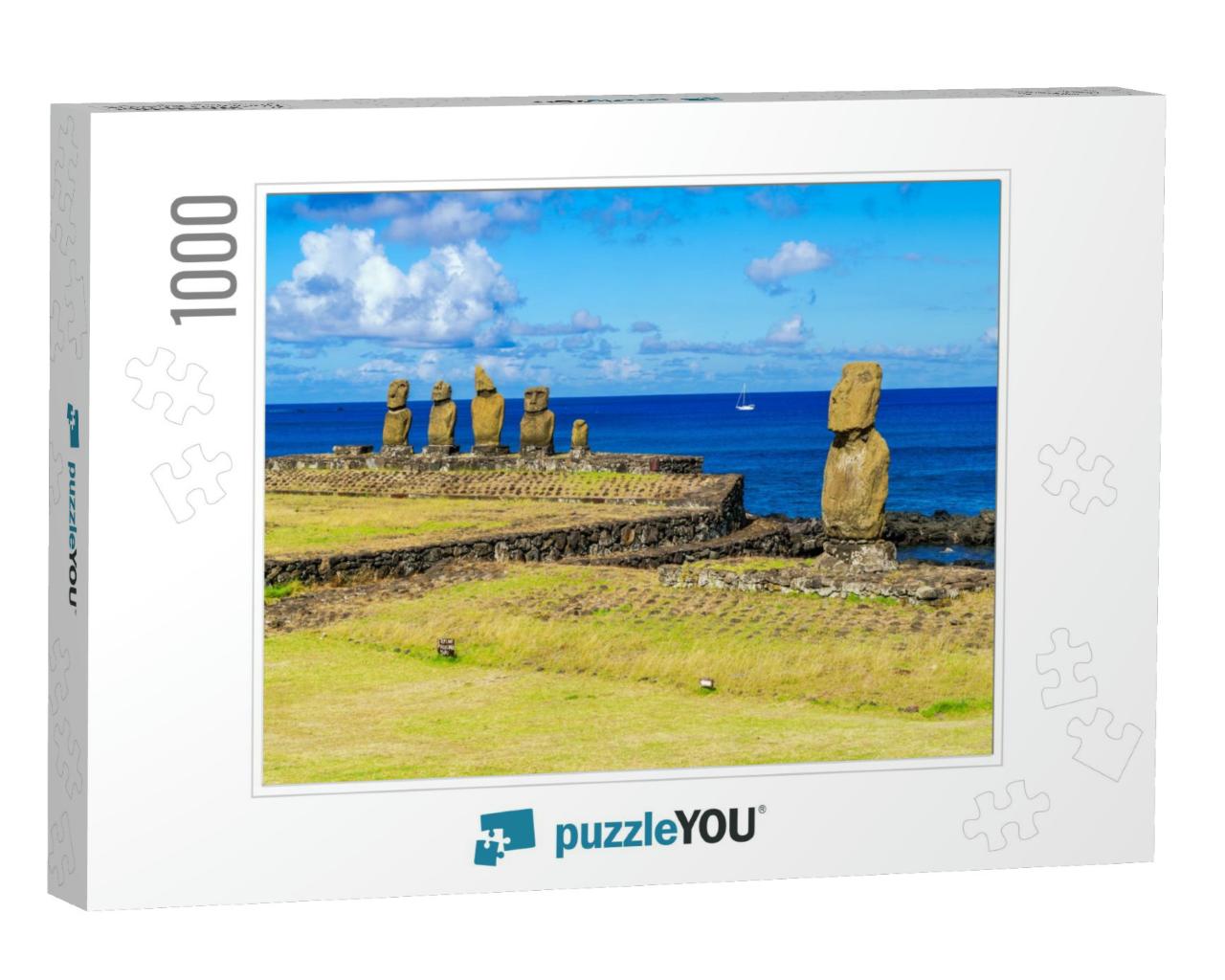 Ahu Tahai, Ahu Vai Uri & Pacific Ocean At Tahat Archaeolo... Jigsaw Puzzle with 1000 pieces