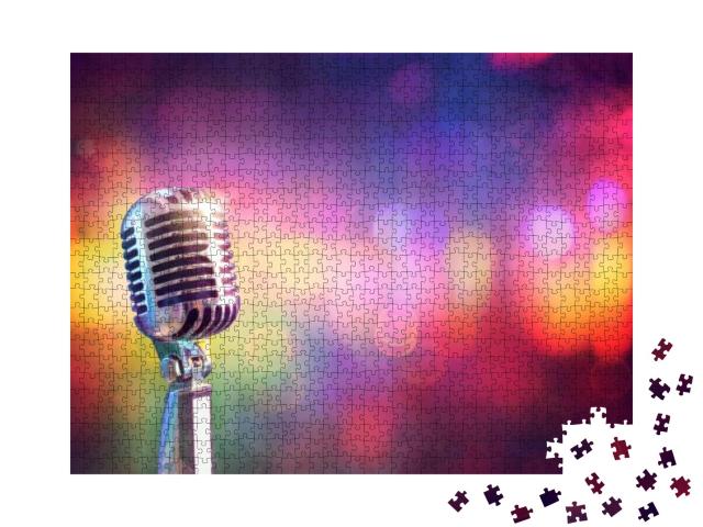 Sing - Microphone for Live Karaoke & Concert - Retro Mic... Jigsaw Puzzle with 1000 pieces