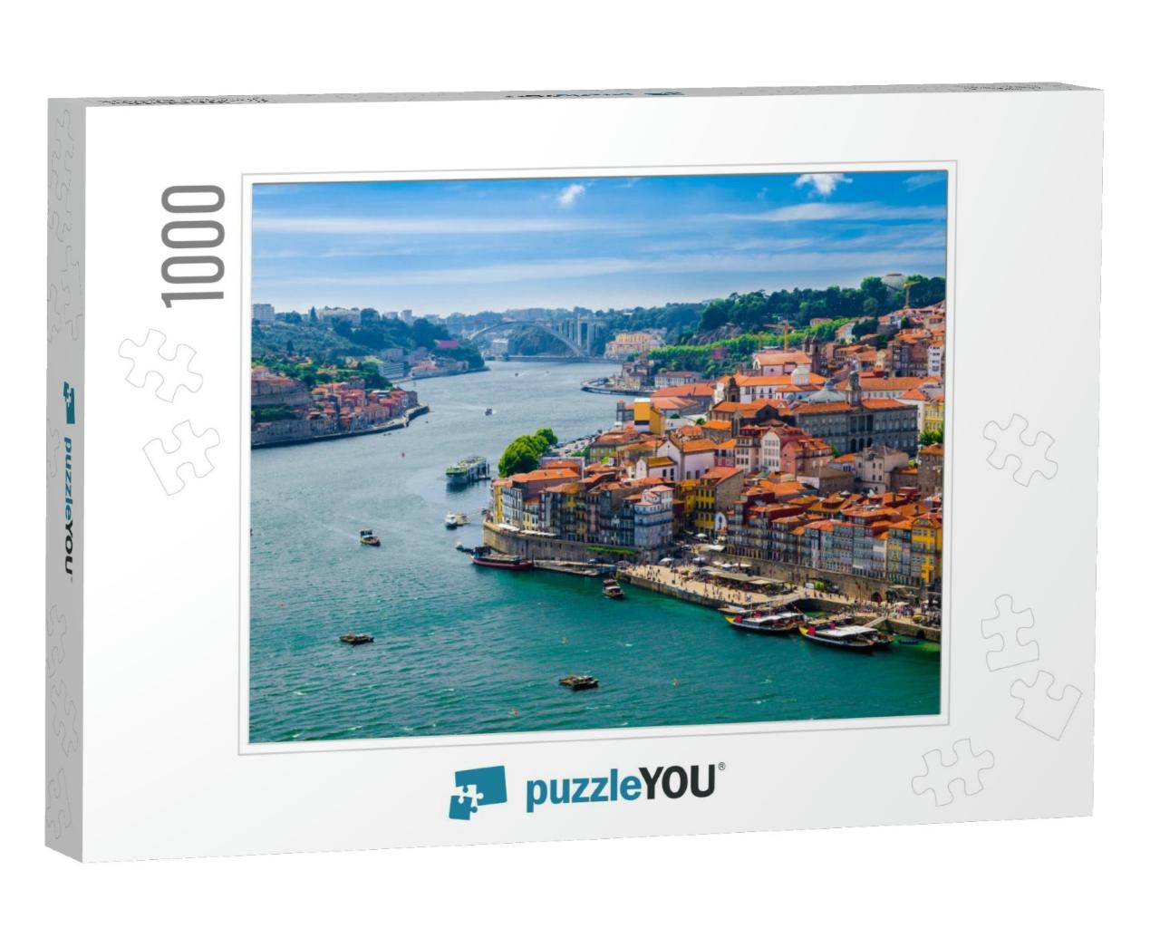 Panoramic View of Old Porto Oporto City & Ribeira Over Do... Jigsaw Puzzle with 1000 pieces