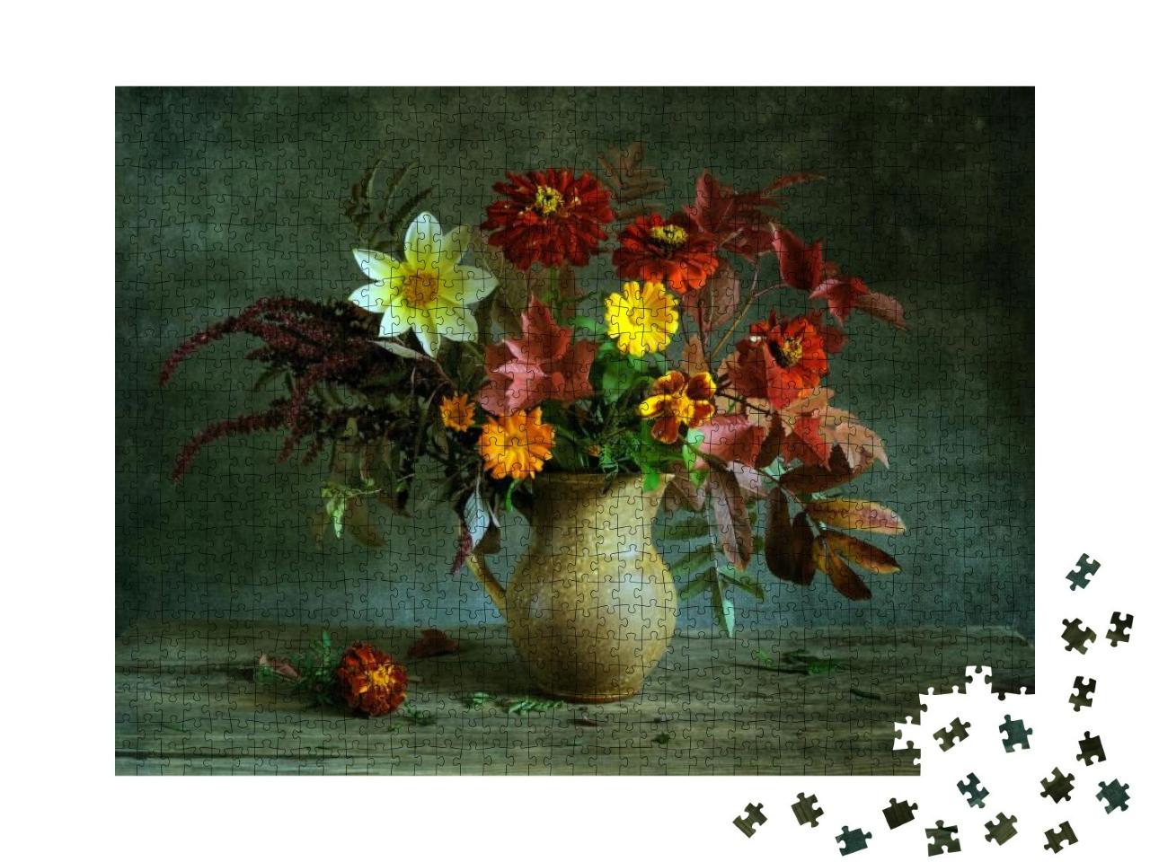 Still Life with a Beautiful Bunch of Flowers... Jigsaw Puzzle with 1000 pieces