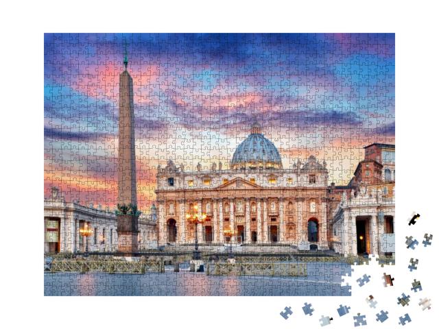 Vatican, Rome, St. Peters Basilica... Jigsaw Puzzle with 1000 pieces