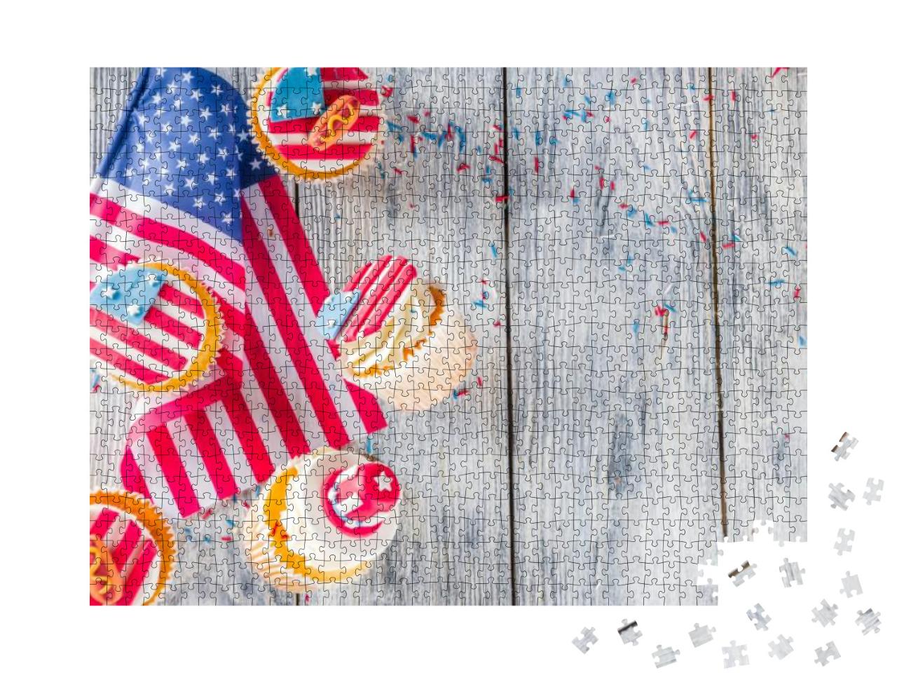 Independence Day July 4 Congratulations Background... Jigsaw Puzzle with 1000 pieces