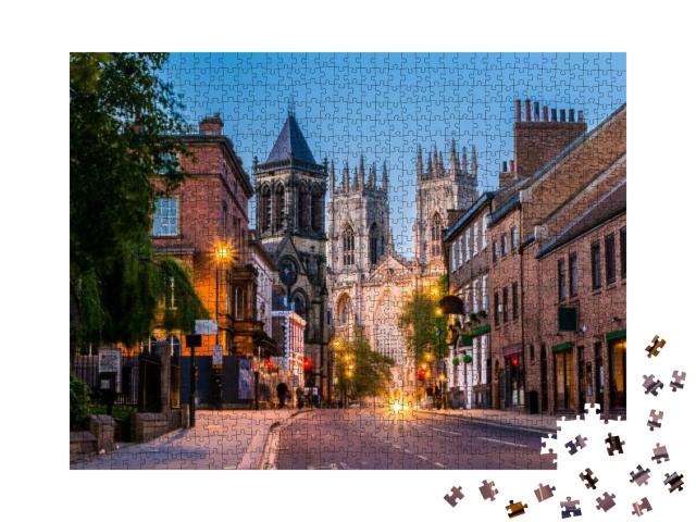 York, Evening Cityscape View from the Street with York Mi... Jigsaw Puzzle with 1000 pieces