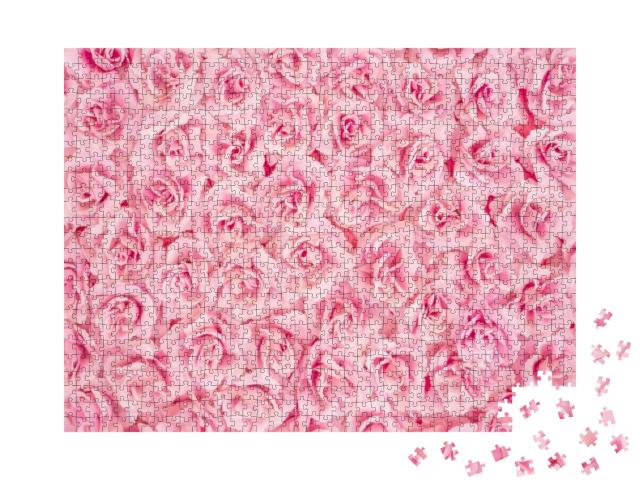 Background Image of Pink Roses... Jigsaw Puzzle with 1000 pieces