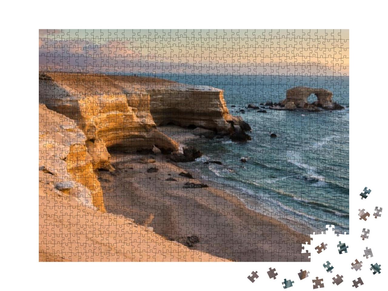 La Portada Natural Monument At Sunset, Antofagasta Chile... Jigsaw Puzzle with 1000 pieces