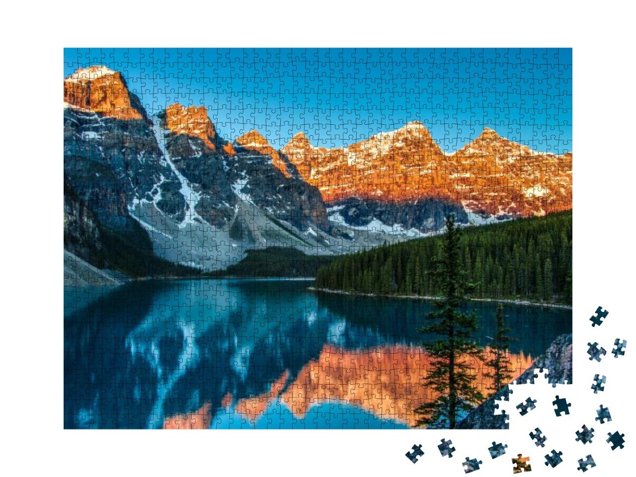 Sunrise At Moraine Lake in Banff National Park Canada, Ab... Jigsaw Puzzle with 1000 pieces