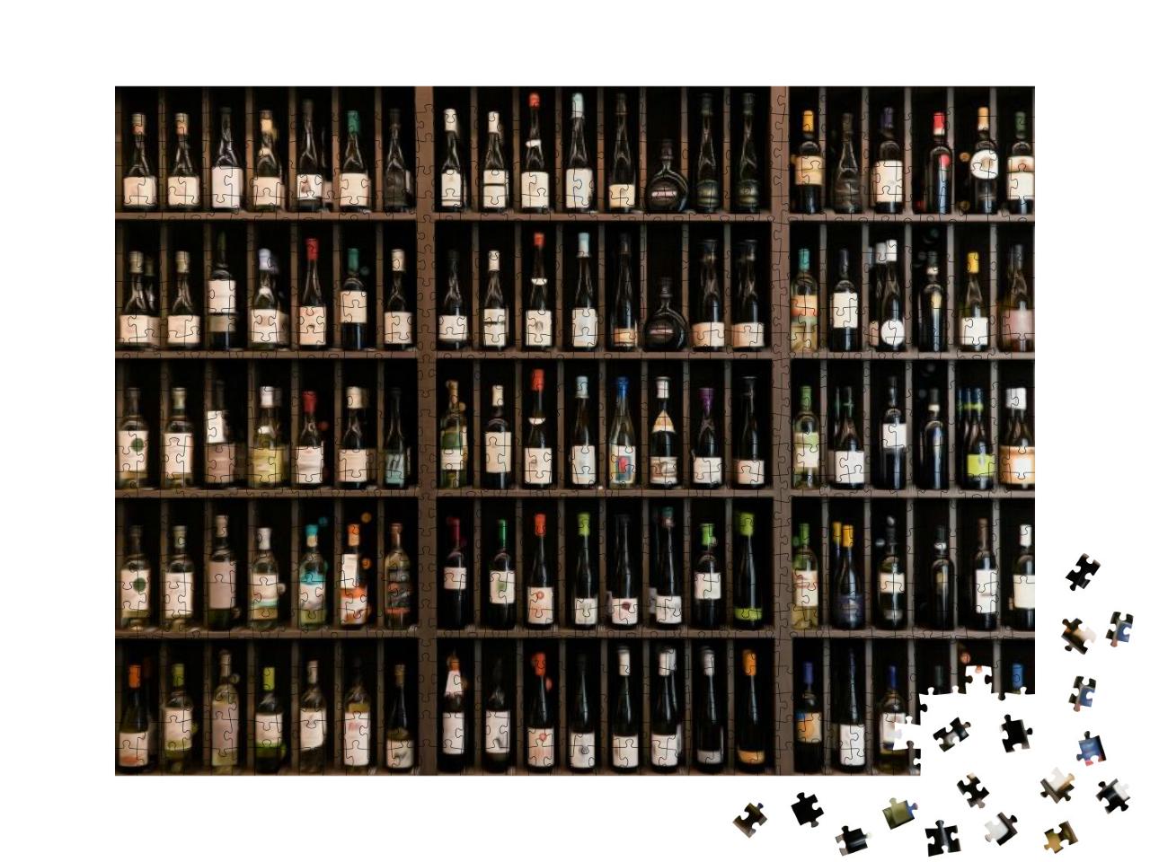 Collection of Wines in the Store of Elite Alcohol. Bottle... Jigsaw Puzzle with 1000 pieces