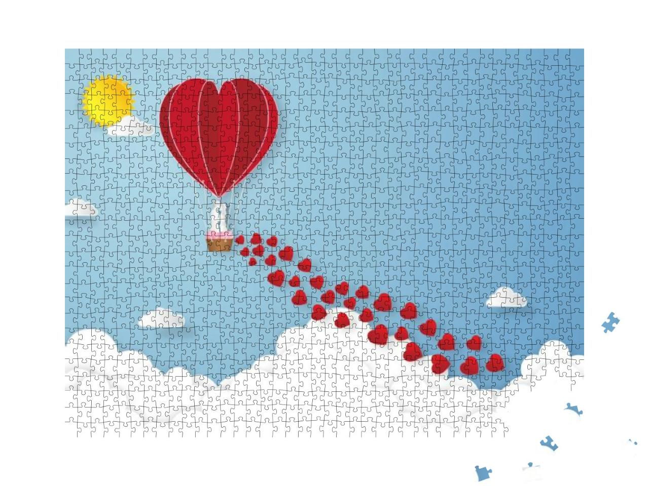 Paper Art, Cut & Digital Craft Style of the Lover in Hot... Jigsaw Puzzle with 1000 pieces