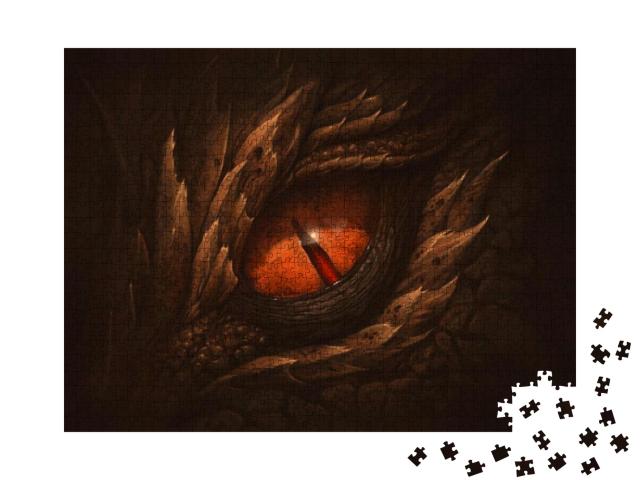 Eye of Fantasy Dragon. Digital Painting... Jigsaw Puzzle with 1000 pieces