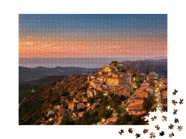 The Balagne Village of Speloncato in Corsica Bathed in La... Jigsaw Puzzle with 1000 pieces