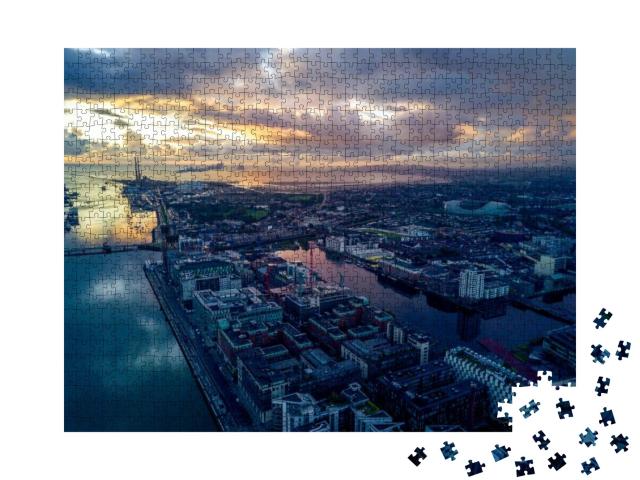 Dublin Docks by Drone, Ireland... Jigsaw Puzzle with 1000 pieces