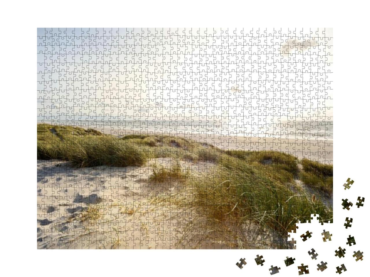 View to Beautiful Landscape with Beach & Sand Dunes Near... Jigsaw Puzzle with 1000 pieces