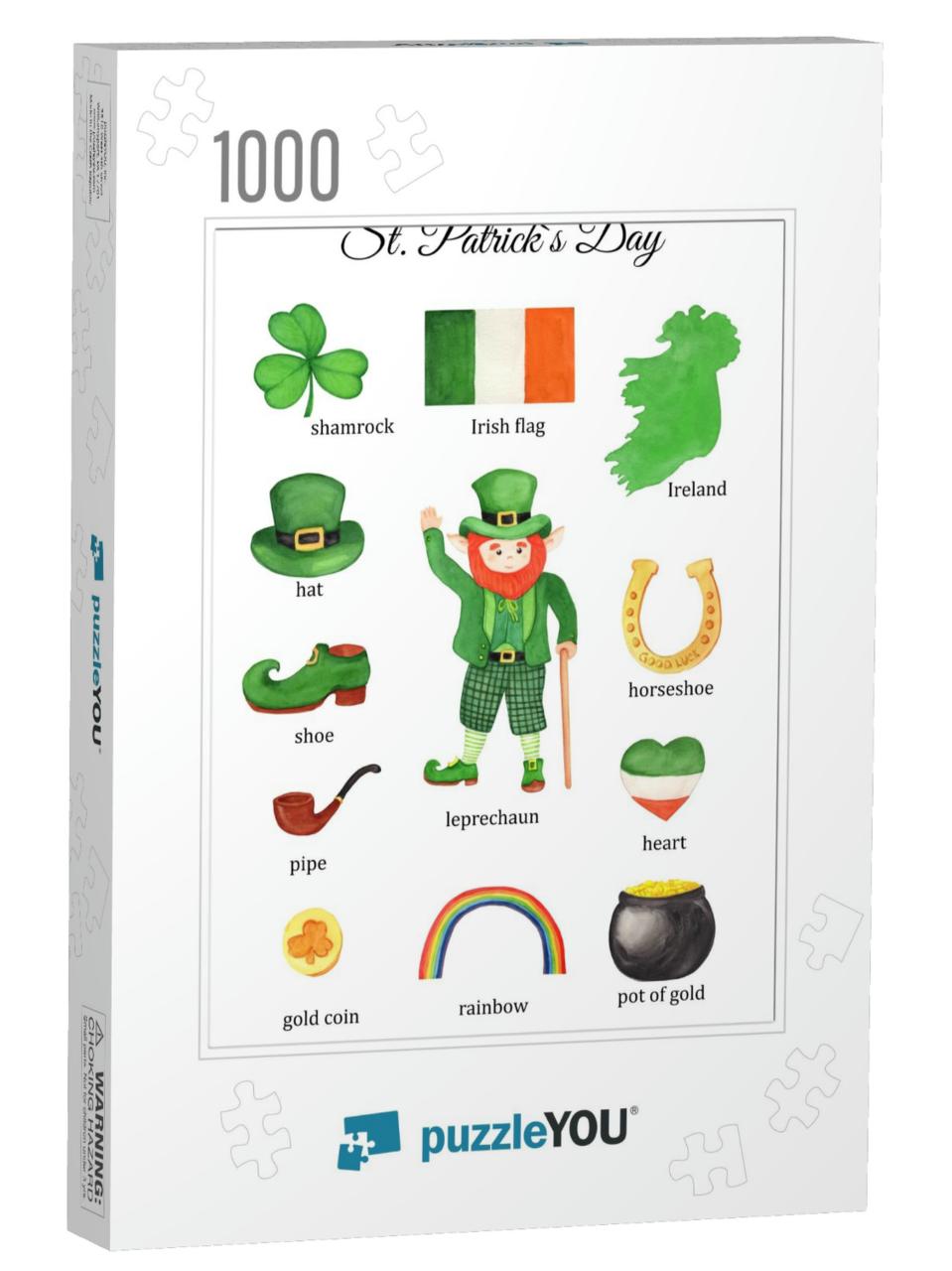 St Patrick`S Day Poster. Educational Poster for Ki... Jigsaw Puzzle with 1000 pieces