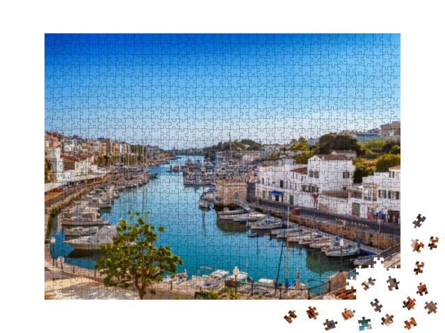 View on Old Town Ciutadella Sea Port on Sunny Day, Menorc... Jigsaw Puzzle with 1000 pieces