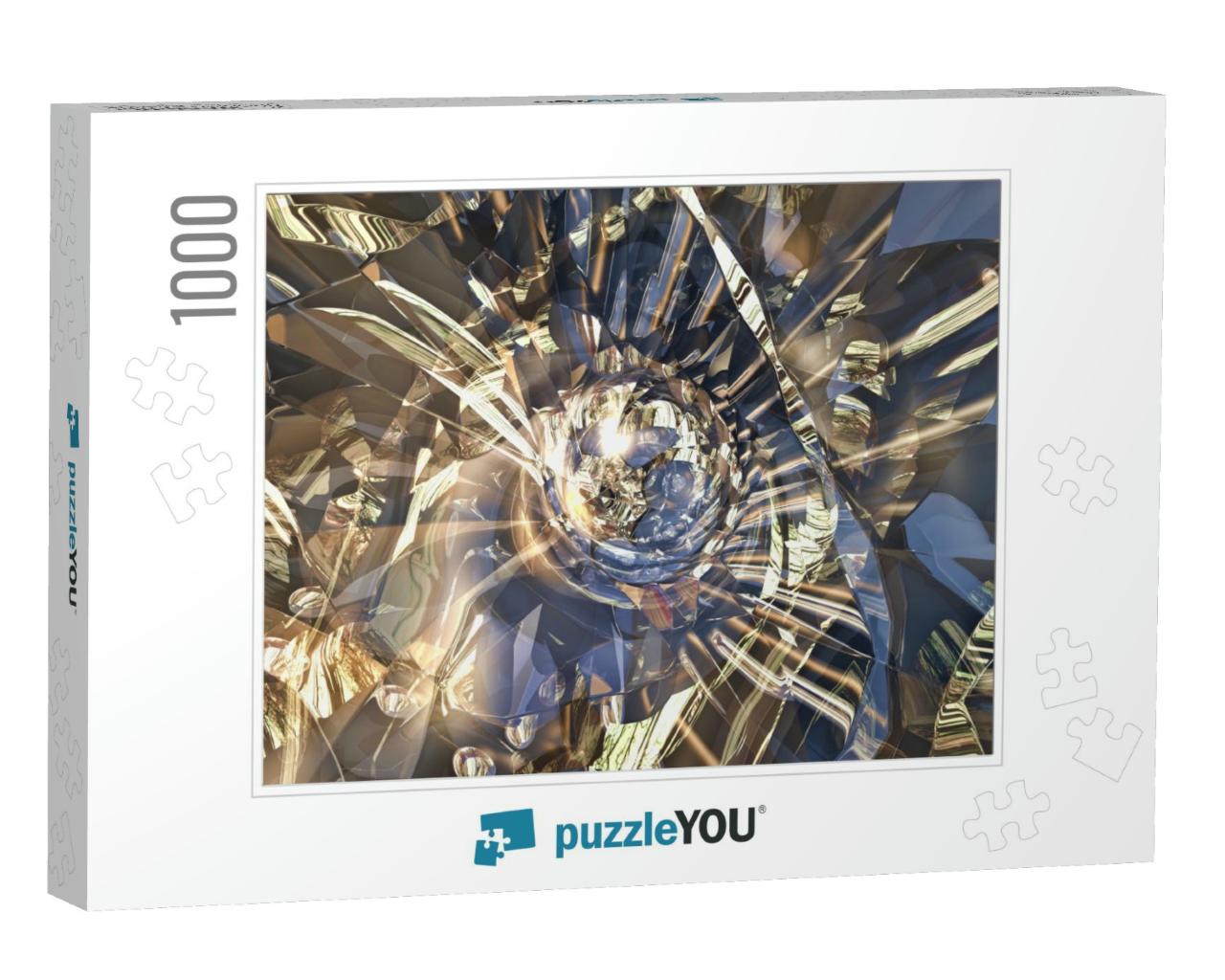 Broken Glass, Graphic Design, Rendering, Fractal, Effect... Jigsaw Puzzle with 1000 pieces
