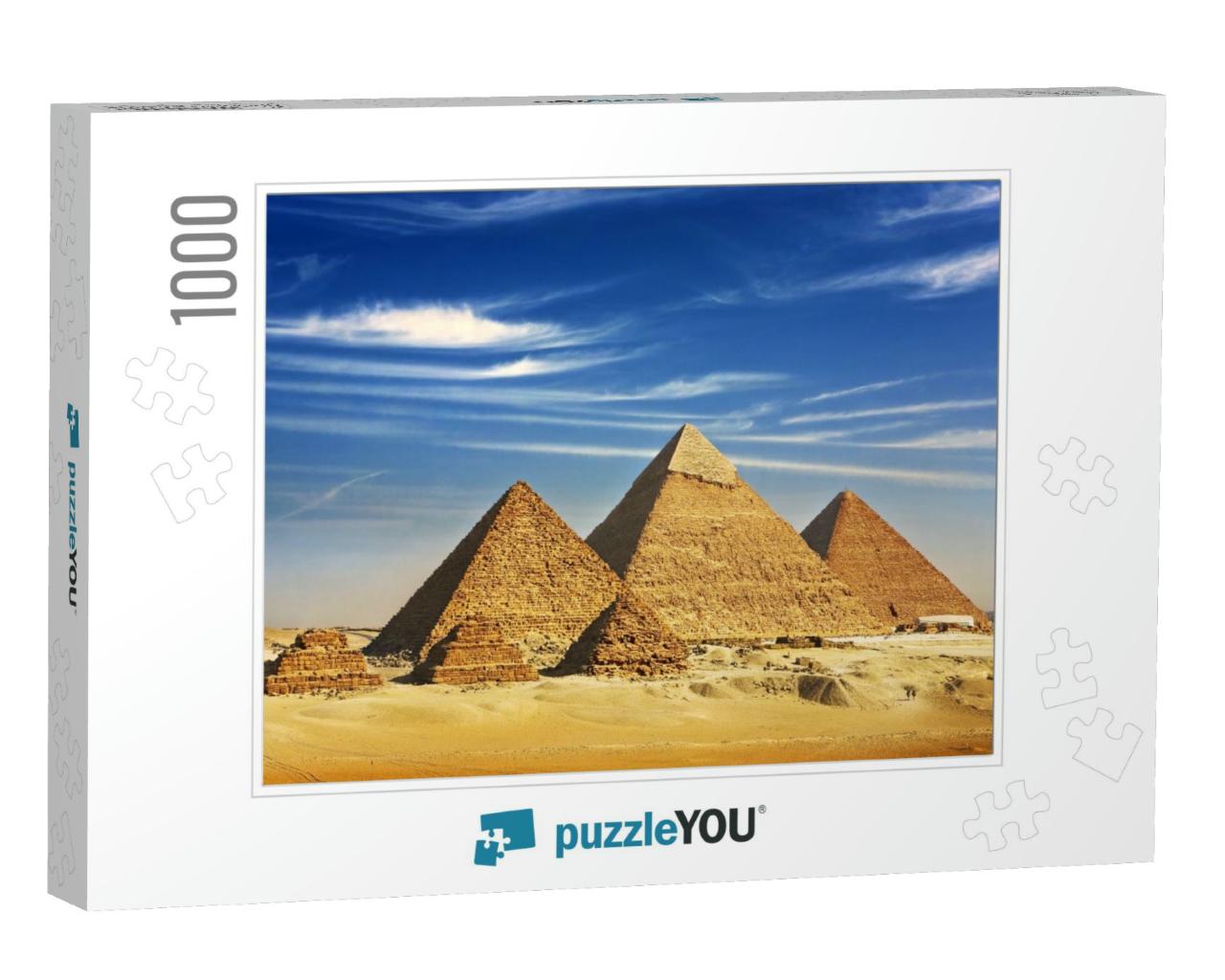Egypt. Cairo - Giza. General View of Pyramids from the Gi... Jigsaw Puzzle with 1000 pieces