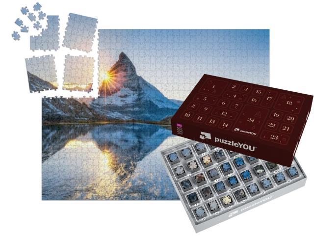 Riffelsee & Matterhorn Mountain in Swiss, Canton of Valai... | Advent Calendar Jigsaw Puzzle