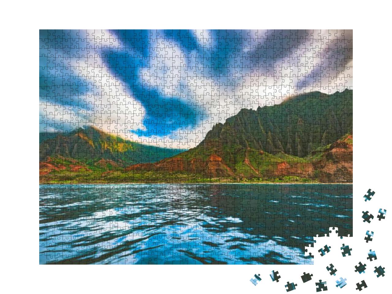 A Boat Tour View of Kalalau Beach & Kalalau Valley During... Jigsaw Puzzle with 1000 pieces