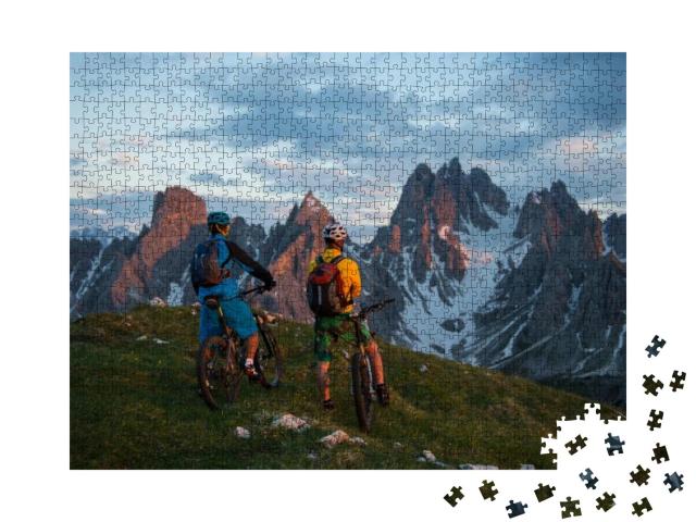 With the Bike on Mountain Top... Jigsaw Puzzle with 1000 pieces