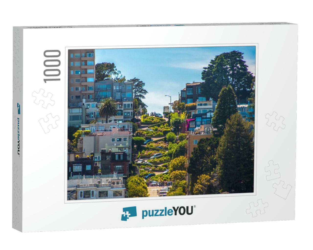 Famous Lombard Street, San Francisco, California, Usa... Jigsaw Puzzle with 1000 pieces